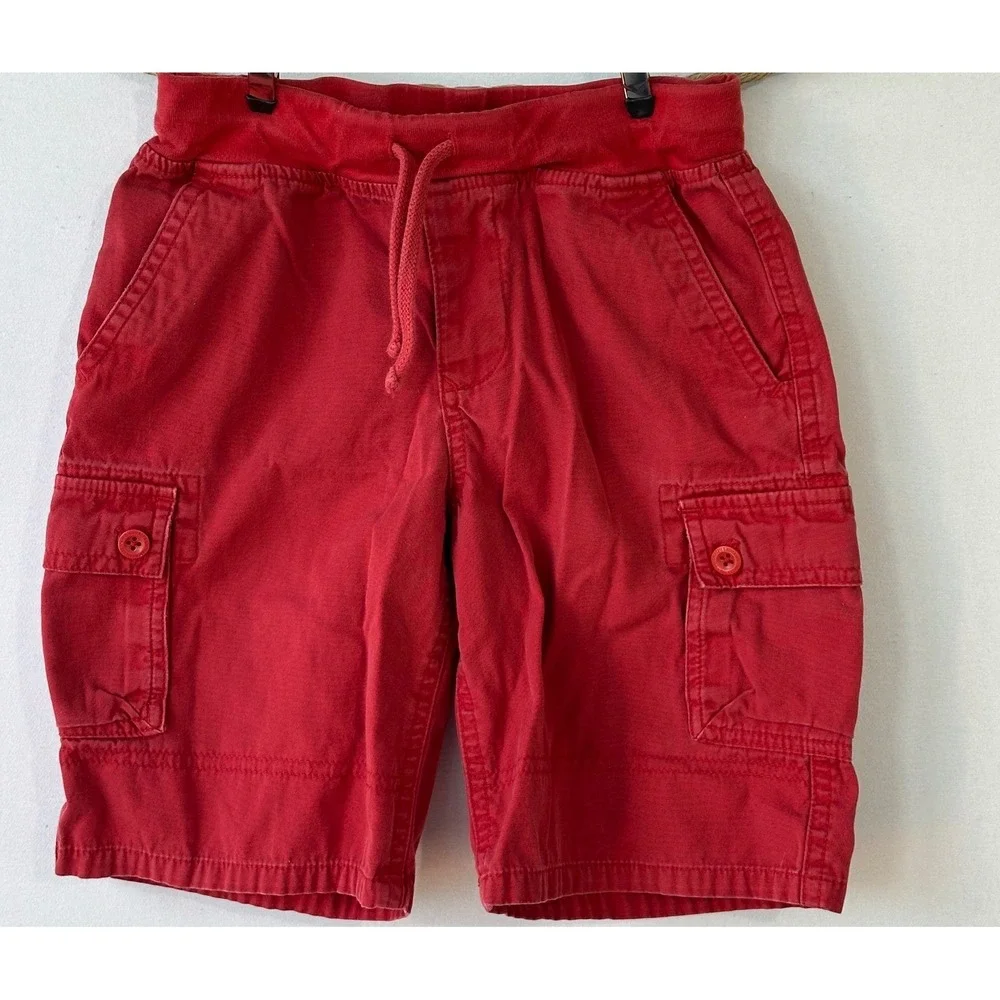 Polo Ralph Lauren Cargo Shorts Drawstring Kids Size 7 Red Excellent
